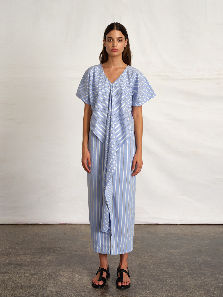 Parasol Striped - Wrap Around Dress | Collection, Dresses, SS21 “BEING IN  THE MOMENT”, WOMEN | Ioanna Kourbela
